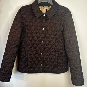 Vintage LL Bean Women’s Quilted Brown Barn Jacket Plaid Lining Medium